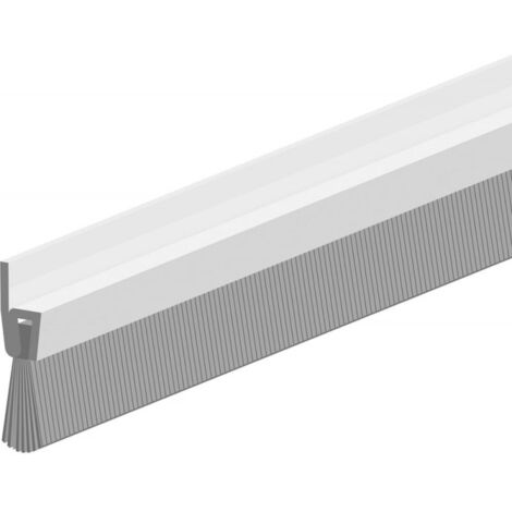 FP – Joint bas de porte aluminium non foré 100cm – Brosse en cheveux de cheval 20mm – Étanchéité contre poussière et courants d'air