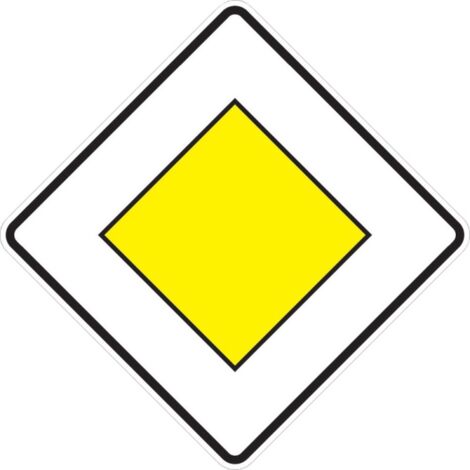 FP – Panneau de signalisation VKZ .306 600x600mm – Aluminium 2mm – Film réfléchissant RA1 – Route prioritaire pour visibilité optimale
