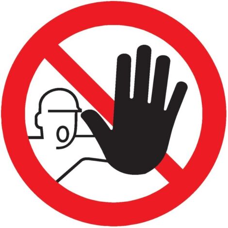 FP – Panneau d'interdiction accès personnes non autorisées – Autocollant autoadhésif 100 mm – Conforme normes ASR A1.3 D - P006 et DIN 4844-2 D-P006