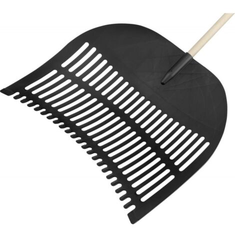 FP – Pelle à feuille 70 x 60 mm en polypropylène noir – Manche de 28 mm – Pour feuillage et herbe – Outil professionnel