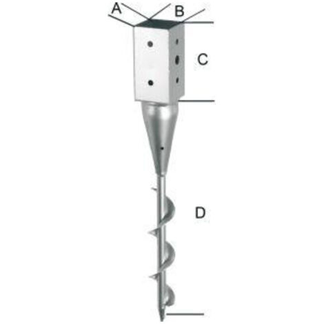 FP – Point d'ancrage à vis galvanisé 71 mm – Longueur 650 mm – Pour fixation au sol – Lot de 150 pièces