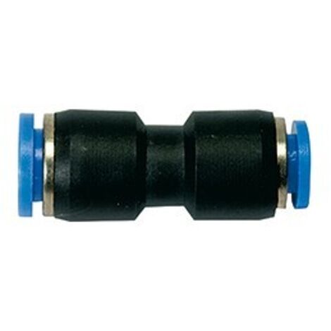 FP – Raccord pour compresseur – Connecteur droit de réduction 8/6 mm – Plastique ou laiton nickelé – Pression 15 bar – 10 unités par boîte