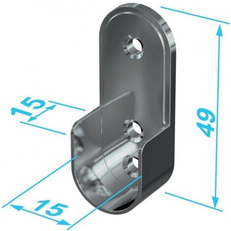 FP – Support tube oval 30x15mm nickelé – Fixation à vis pour montage lourd – Compatible avec divers matériaux – Idéal pour rangement outils
