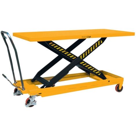 FP – Table élévatrice 500 kg – Longueur 1600 mm – Largeur 810 mm – Hauteur réglable 286-915 mm – Roues en polyuréthane pour mobilité silencieuse