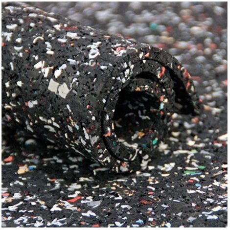 FP – Tapis de sécurité en caoutchouc recyclé noir 8mm – Dimensions 1,5x5m – Absorption acoustique et vibrations – Pour sous revêtements de sol
