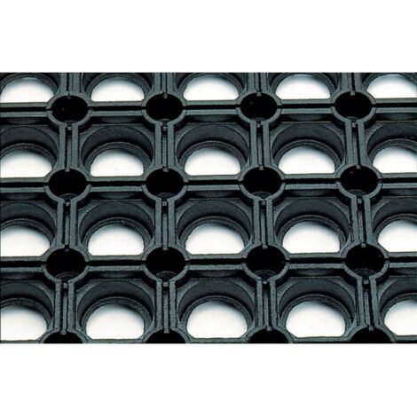 FP – Tapis de sécurité en nid d'abeille 150x100cm – SBR 22mm – Résistant à l'huile – Pour chantiers humides et terrains accidentés