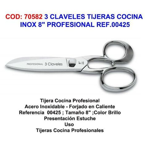 FPLUS 3 claveles tijeras cocina inox 8 profesional ref.00425