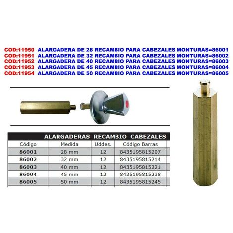 FPLUS alargadera de 45 recambio para cabezales monturas 86004