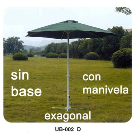 FPLUS bambu sombrilla verde hexagonal 3 m+manivela ø 38 mm ub02d