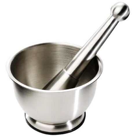 FPLUS boj caja 1 mortero 12 cm+machacador acero inox  goma 12180