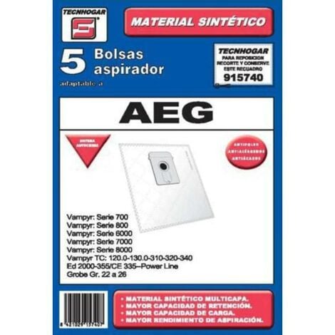 ERSA Pack de 5 bolsas para aspirador AEG 915740