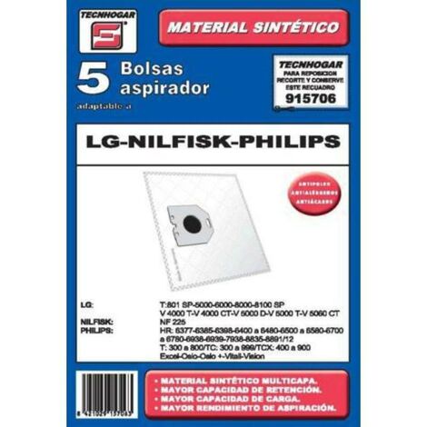 FPLUS bolsa aspirador pack 5 uds. lg-nilfisk-philips 915706 , bolsa aspirador pack 5 uds. lg-nilfisk-philips 915706