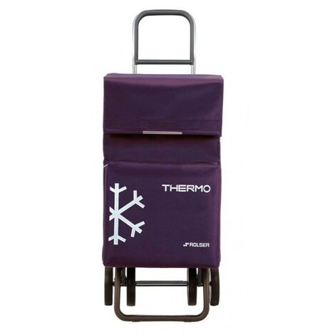 FPLUS carro comp.4r.termo morado rolser , Carro Rolser de aluminio de 4 ruedas, para evitar que el usuario cargue con el peso de su compra. En posición de dos ruedas para llevar de