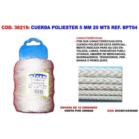 FPLUS cuerda poliester 5 mm 20 mts.  bpt04 , cuerda poliester 5 mm 20 mts.  bpt04