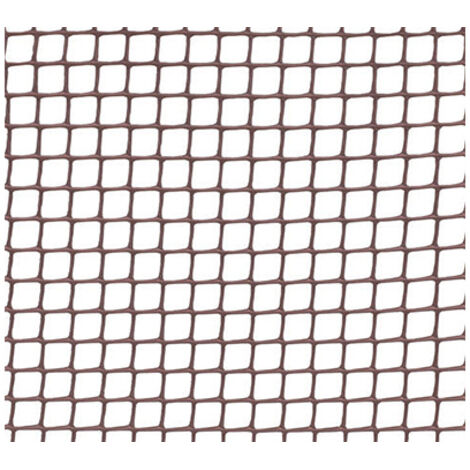 FPLUS malla cuad.1cm.marron 1mt. 25 mts. , Malla cuadrada de plastico marron.
