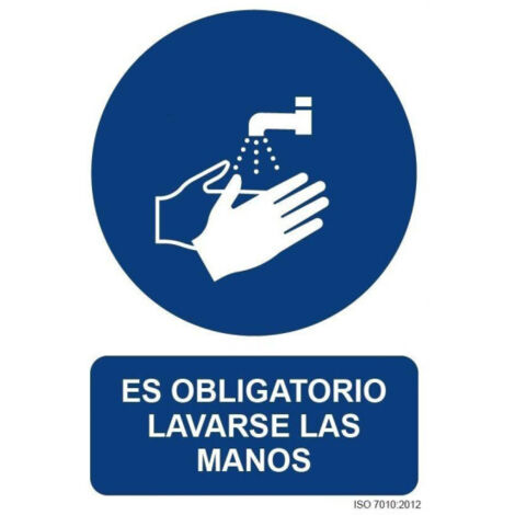 FPLUS normaluz señal 29,5x20 obligatorio lavarse manos   rd20628