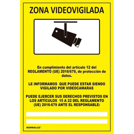 FPLUS normaluz señal luminiscente zona videovigilada21x30 rd30042