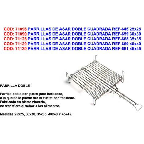 FPLUS parrillas de asar doble cuadrada ref-668 35x35 , parrillas de asar doble cuadrada ref-668 35x35