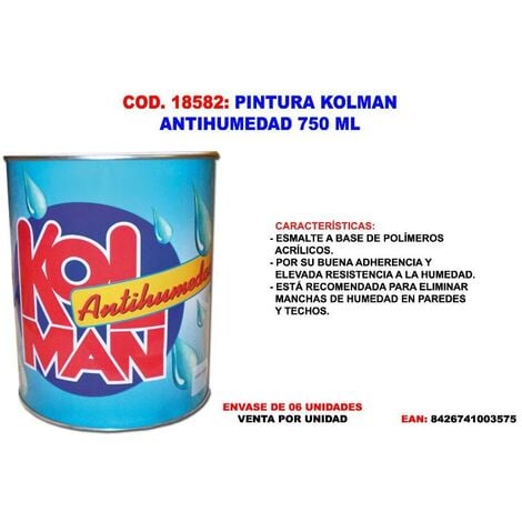 FPLUS pintura kolman antihumedad al disolvente blanco 750 ml.