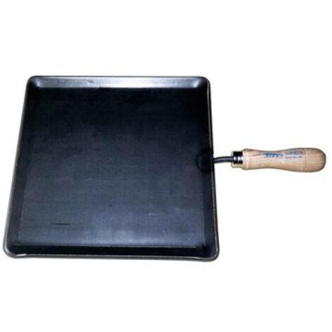 FPLUS plancha asar acero 4 mm con 1 mango de madera 25 x 20 , plancha asar acero 4 mm con 1 mango de madera 25 x 20
