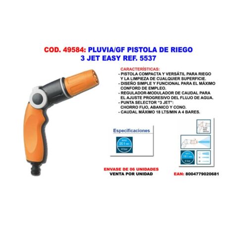 FPLUS pluvia-gf pistola de riego 3 jet easy 5537 , pluvia-gf pistola de riego 3 jet easy 5537