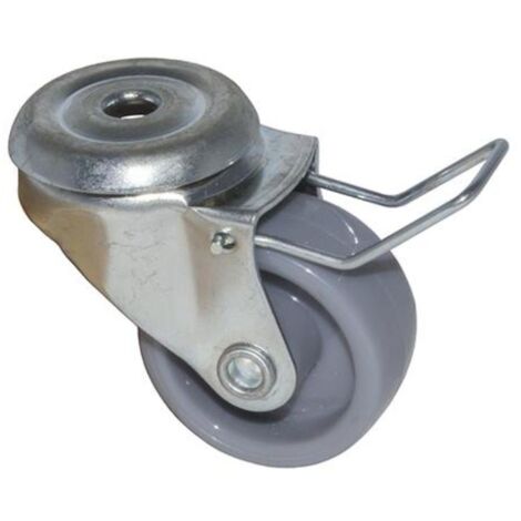 FPLUS rueda pvc con agujero 40 mm. con freno 17285 , Rueda de pvc con freno
Diametro rueda 40 mm.
Peso maximo. 35 KG.
Altura total     50 mm.
Para tornillo central  giratoria