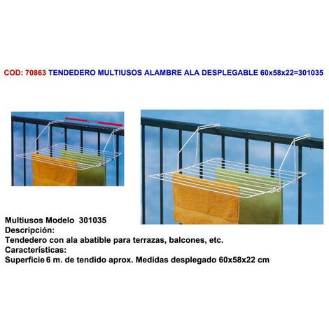 FPLUS tendedero multiusos alambre ala desplegable 60x58x22 301035