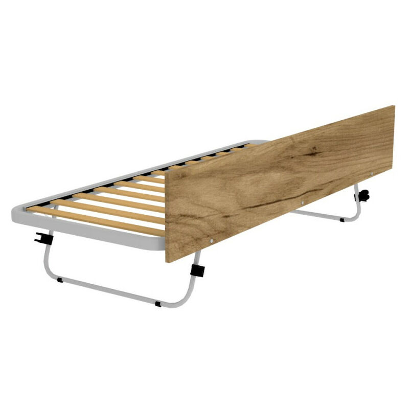 Sommier extractible 80x190 avec pieds clipsables et façade de finition - chêne