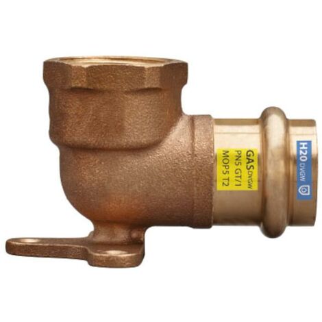 FRABO Kombi Wandscheibe 90° I mit IG 12mm x 1/2 IG, Rotguss, Gas Wasser, V Kontur