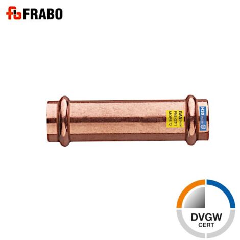FRABO Pressfitting Kombi Pressschiebemuffe 15mm I/I, Gas Wasser, V Kontur
