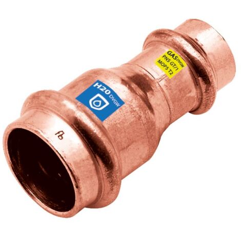 FRABO Pressfitting Kombi Reduziermuffe 15x12mm I/I, Gas Wasser, V Kontur