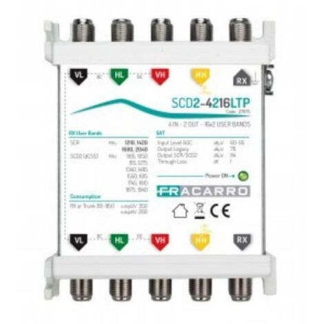 Fracarro multiswitch scd2-4216ltp 4 ingressi sat e 4 uscite per decoder sky-q 271175
