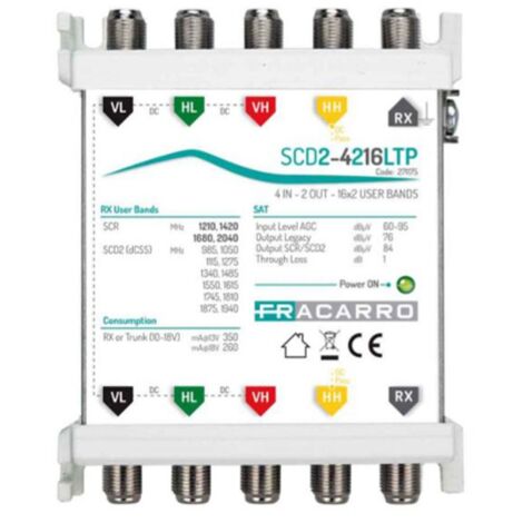 Fracarro SCD2-4216LTP multiswitch 4 entradas y 2 salidas 271175