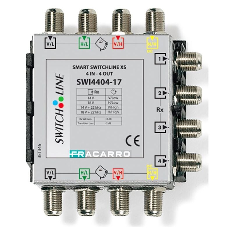 Smart swline xs 4 entrées et 4 sorties 17dB 271083 - Fracarro