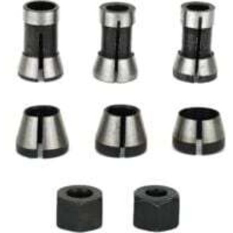 Fräsmaschinenfutter – 6er-Set, Bündigschneidfutter-Spannzange (6 mm, 6,35 mm, 8 mm), Oberfräsen-Spannzange, Spannzangenadapter