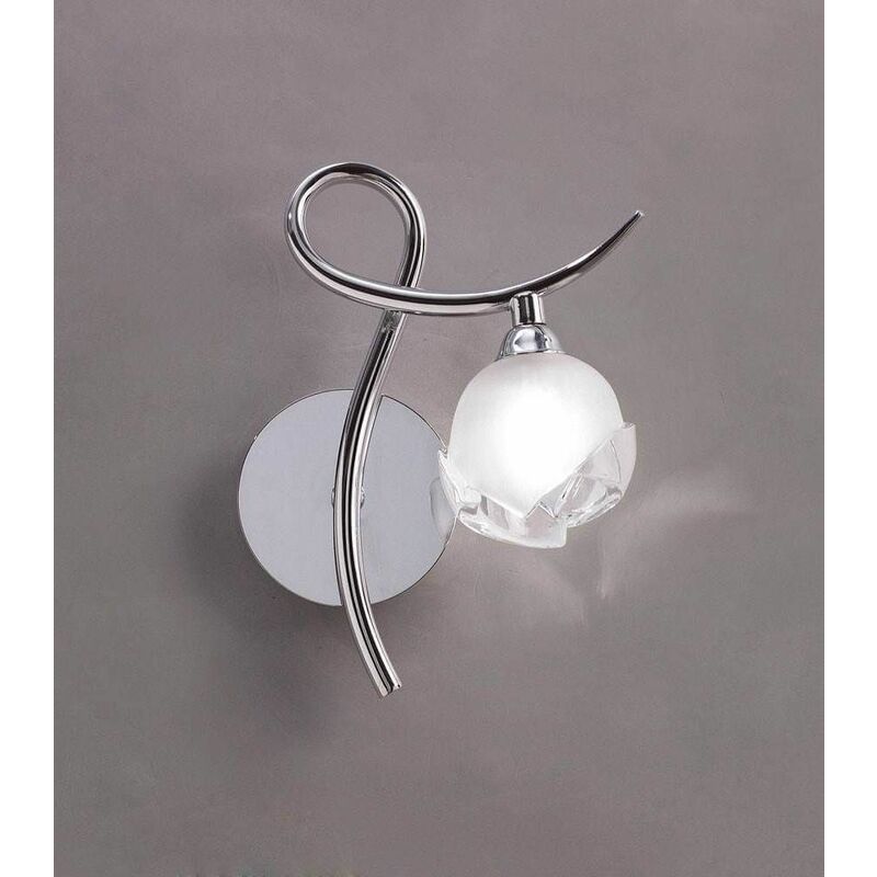 09diyas - Fragma Right wall light with 1-light switch G9, polished chrome