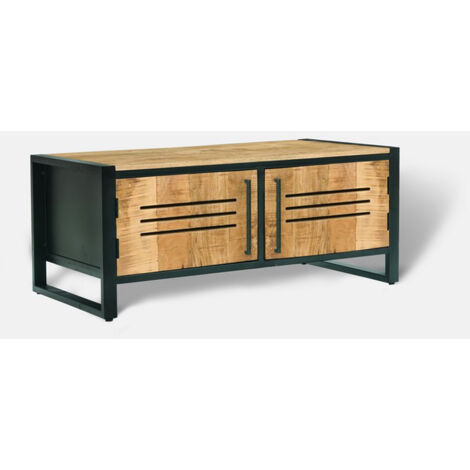 Frais Range Coffee Table - Mango Wood - L50 x W100 x H40 cm - PP Sawn Finish - Assembly Required