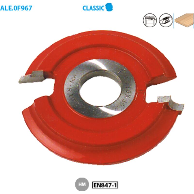 Fragola 1/4 di cerchio per legno Classic ø 120 Ø 30 Altezza 17 Raggio 12mm