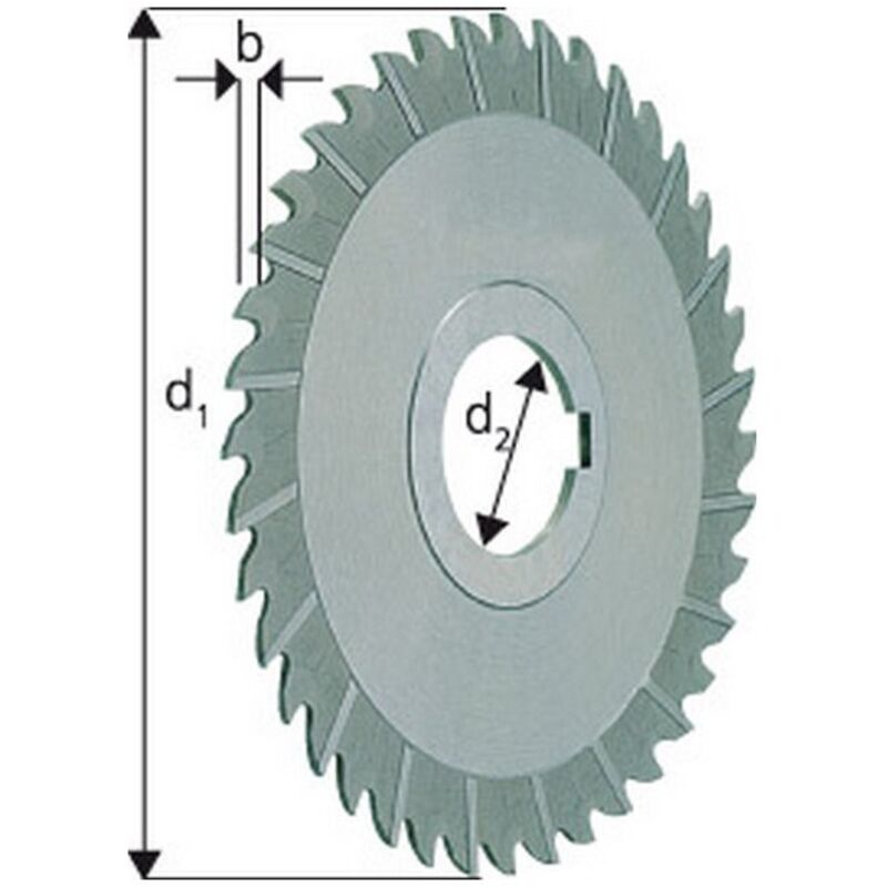Forum - Fraise 3 tailles étroite, ø x Larg. : d1 - js16 x b - k11 : 63 x 2,0 mm, Alésage d2 - H7 22 mm, Nombre de dents 28