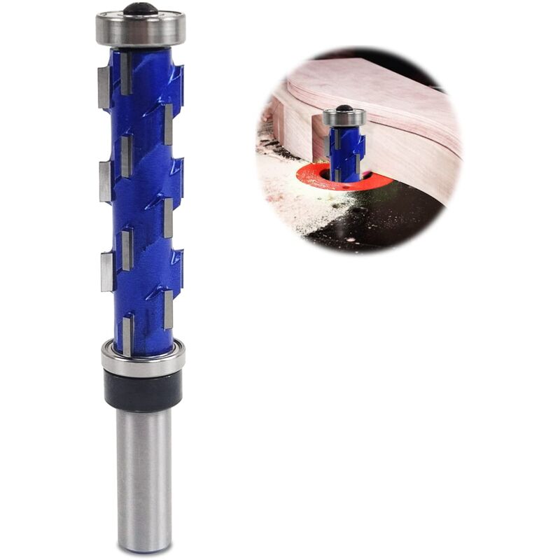 Fraise à affleurer, fraise à affleurer à tige de 1/2 pouce, fraise à affleurer hélicoïdale avec double roulements pour couper les planches de bois