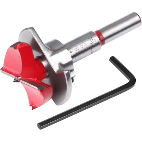 INEASICER Fraise à Bois D'encastrement, Ø35 mm Foret Bois Positionnement Ajustable, Scie Trépan au Carbure Cémenté avec Butée de Profondeur (Plage de Profondeur 1040 mm)