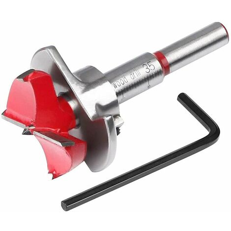 Fraise à Bois D'encastrement, 35 mm Foret Bois Positionnement Ajustable, Scie Trépan au Carbure Cémenté avec Butée de Profondeur (Plage de Profondeur 1040 mm)，Lilaris