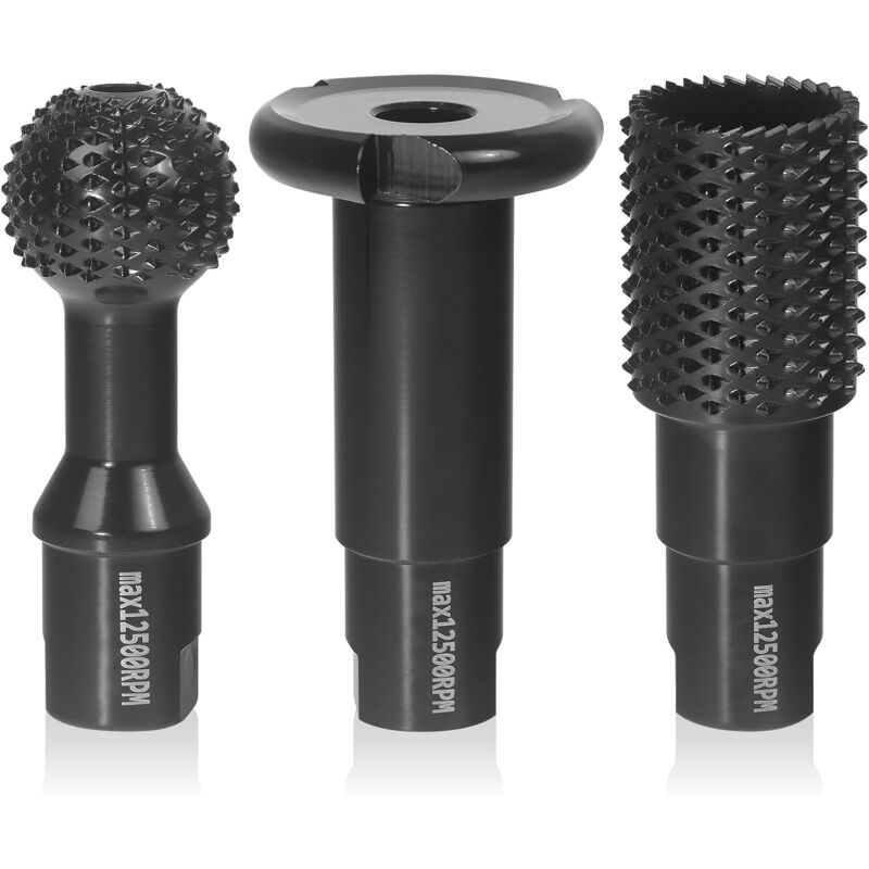 Fraise à Bois - Disques Meuleuse Sculpture Bois, Set de 3 Burrs Rotatifs, Gouge et Ciseaux à Bois pour Meuleuses 115/125 - Outils de Coupe,Menuiserie