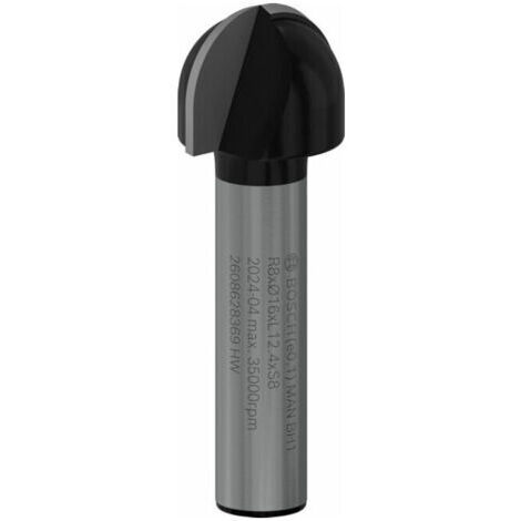 Fraise à canneler, 8 mm, R1 8 mm, D 16 mm, L 12,7 mm, G 45 mm Bosch 2608628369 S76661