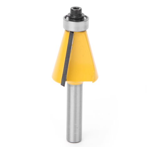 Fraise à chanfreiner 15° avec roulement pour bois, queue de 8mm - Outil de fraisage pour bords biseautés