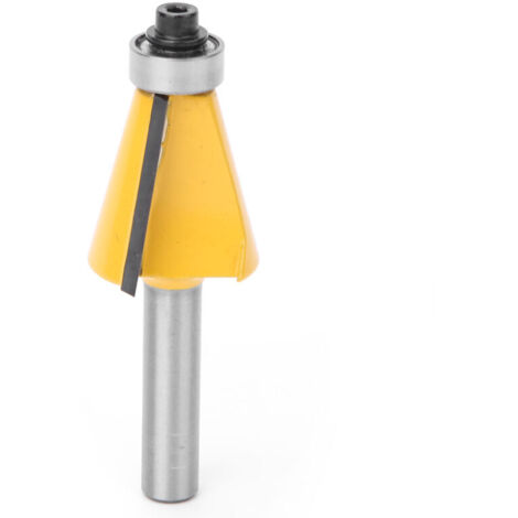 Fraise à chanfreiner et biseauter à queue de 8 mm avec roulement pour le travail du bois, angle de 15°