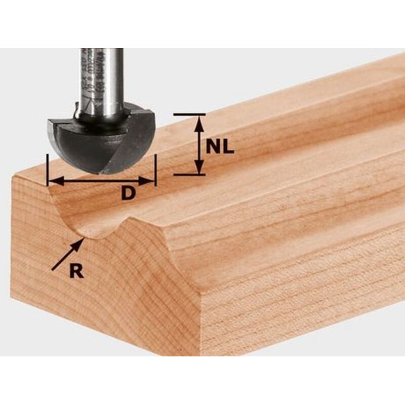 Festool - Fraise à gorge creuse hw avec queue de 12mm hw S12 D30/20/R15 - 491104