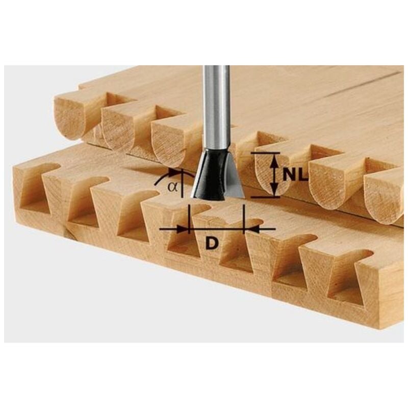 Festool - Fraise à queue d'aronde hw S8 D14,3/16/10° - 491164