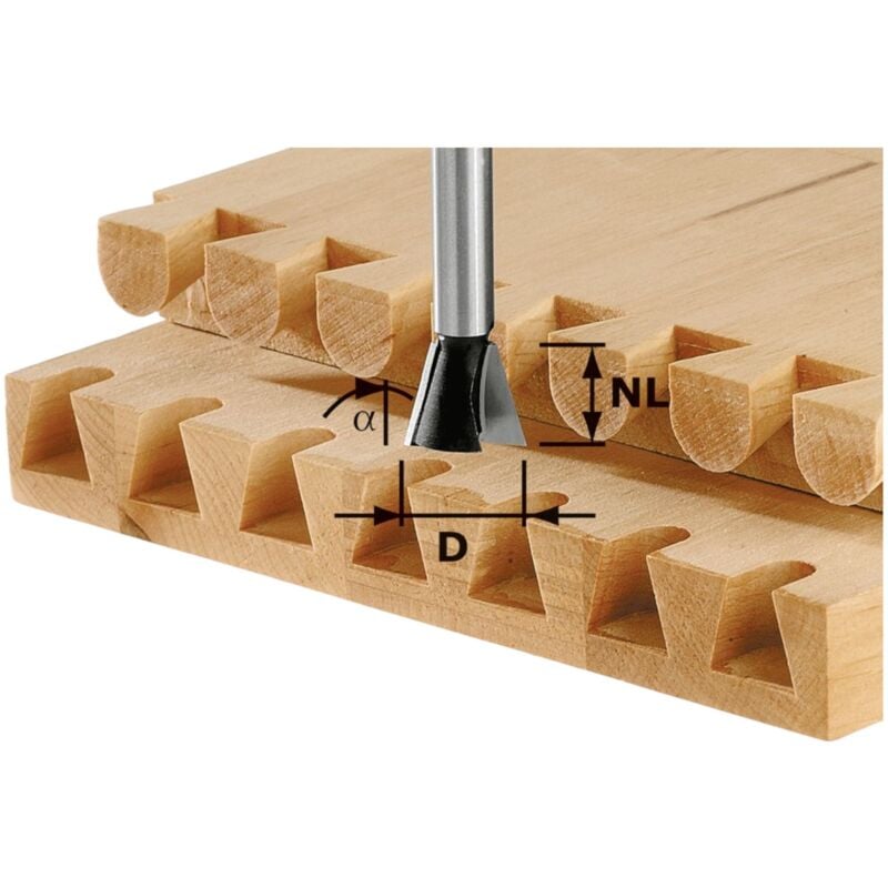 Festool - hw S8 D20/17/15 Fraise 20 x 17 x 49 x 8 mm15 ( 490996 ) pour défonceuses