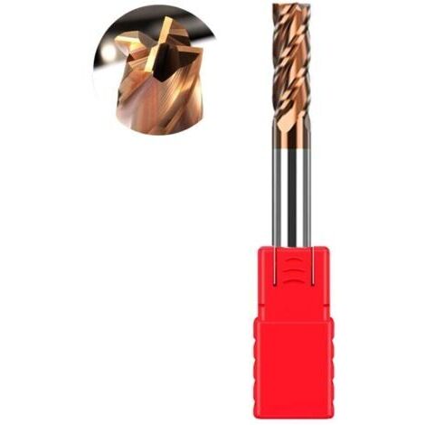 Fraise à queue VHM en métal dur, revêtement AlTiN 55 HRC, 4 coupes, perçage, fraisage, simple, immersion, CNC, carbure de tungstène (5 mm)